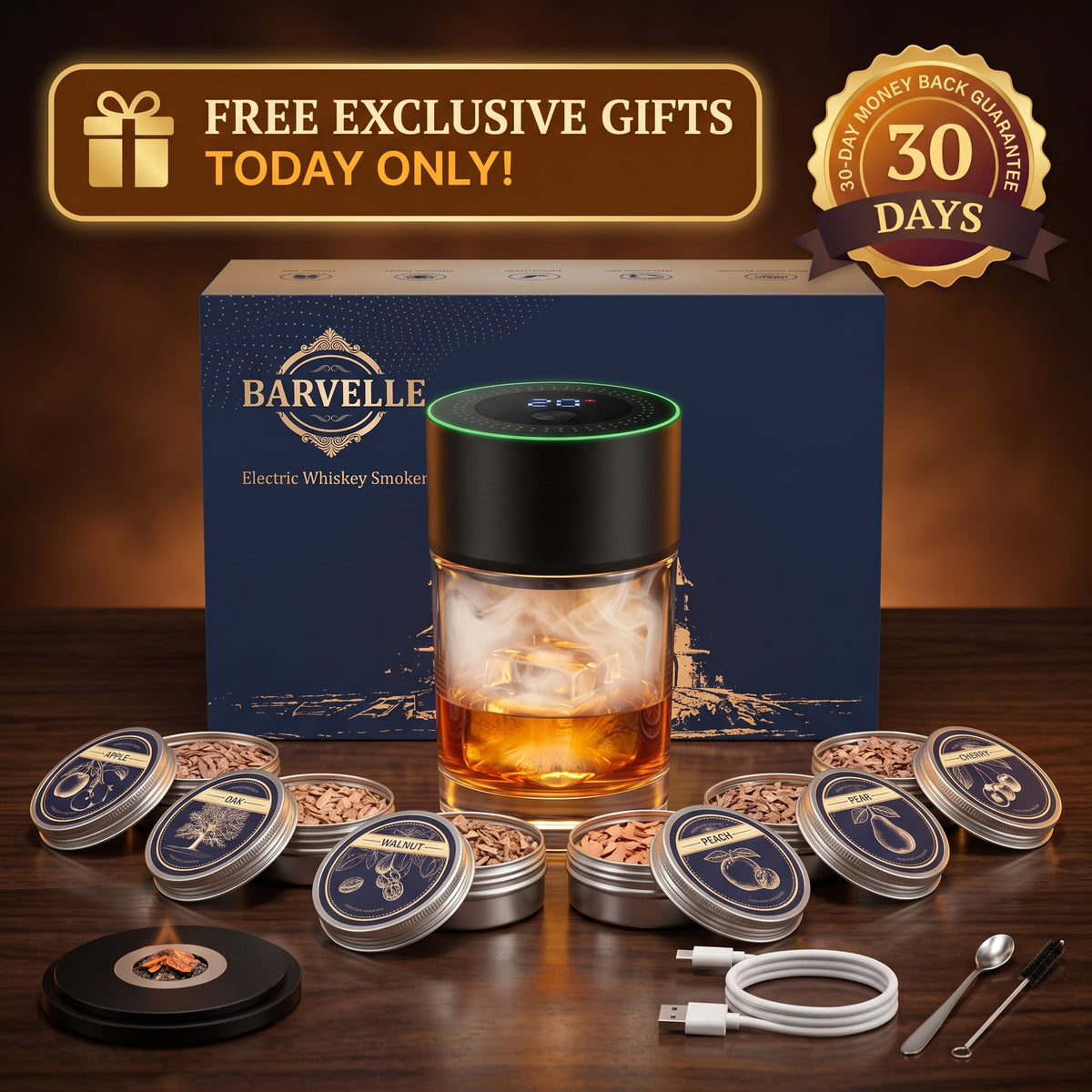 Electric Whiskey Smoker Kit